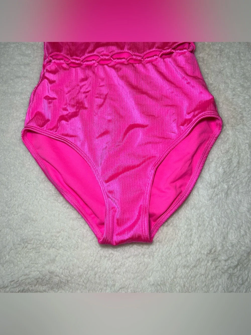 Art Class Girls Pink Ribbed One Piece Swimsuit XL NEW